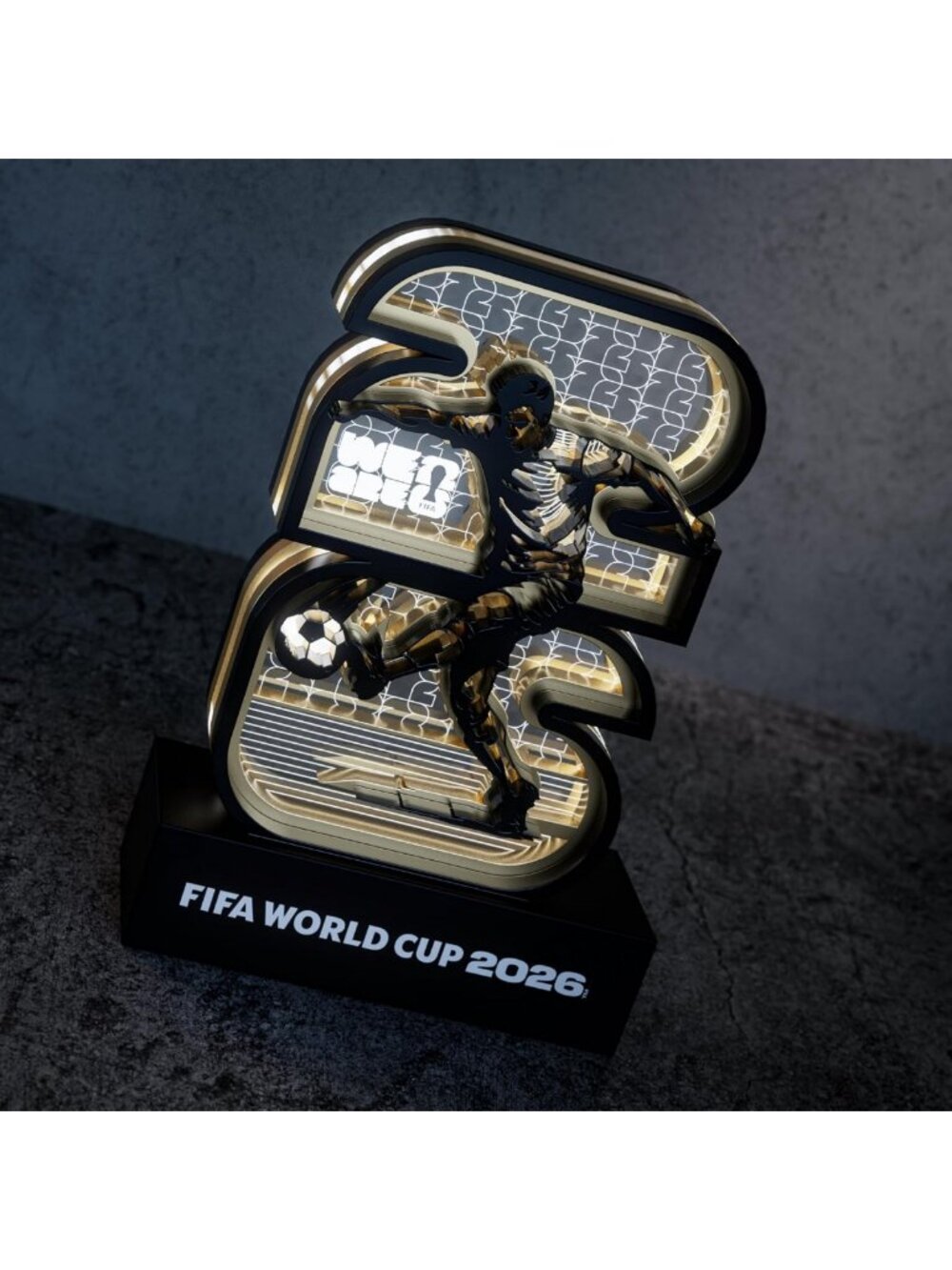 LED Golden Ball Trophy Lamp - Soccer Memorabilia & Gift for Football Fans 7.09